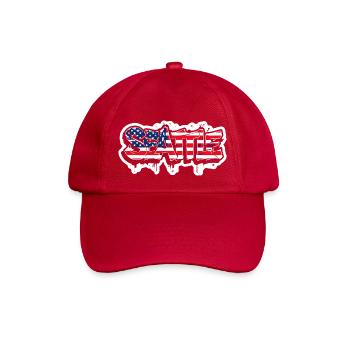 Seattle-Design im Graffiti-Stil mit USA Flagge - Baseballkappe - klassisch Rot - Vorne