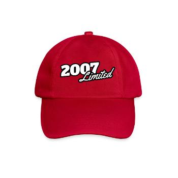 Limitierte Jahreszahl 2007 18ter Geburtstag - Baseballkappe - klassisch Rot - Vorne
