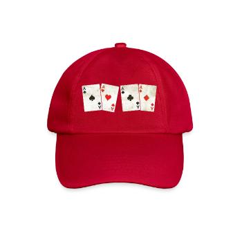 Vintage Retro Aces – Playing Cards - poker - Baseball Cap - classic red - Front