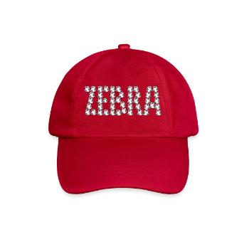 Cartoon zebra typography - Baseball Cap - classic red - Front