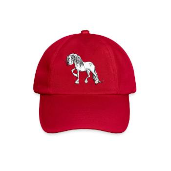 Edles Barockpferd - Baseballkappe - klassisch Rot - Vorne