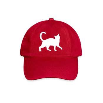White Cat - Baseball Cap - classic red - Front