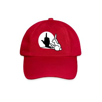 Kaninchen Schatten Hand FUCK OFF Mittelfinger Hase - Baseballkappe - klassisch Rot - Vorne