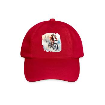 Santa mit Mountainbike fertig - Baseballkappe - klassisch Rot - Vorne