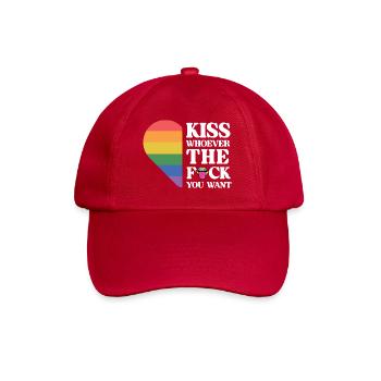 LGBT Pride Month - Küsse, wen du willst - Baseballkappe - klassisch Rot - Vorne