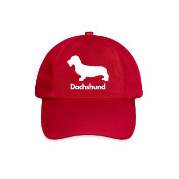 Dachshund, Dackel, Teckel, Rauhaardackel - Baseballkappe - klassisch Rot - Vorne