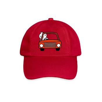 Duck waving car driver driving fast vehicle - Baseball Cap - classic red - Front