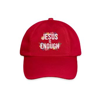 JESUS IS ENOUGH Bibelvers Spruch christlich floral - Baseballkappe - klassisch Rot - Vorne