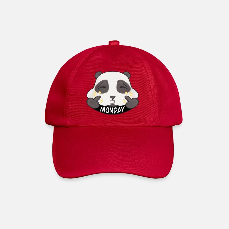 Panda Monday Cartoon Sparkle - Baseball Cap - classic red