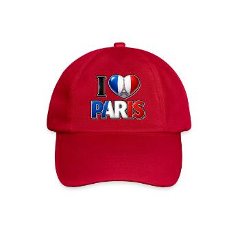 I Love Paris – Tricolor Heart and Eiffel Tower - Baseball Cap - classic red - Front