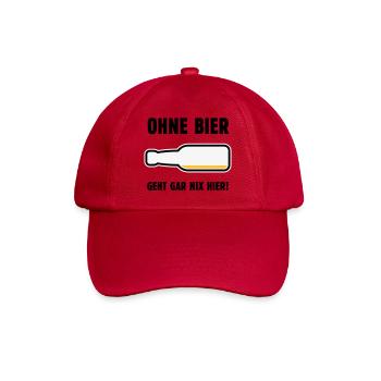 Ohne Bier Geht Gar Nix Hier! (Bierchen / POS 3C) - Baseballkappe - klassisch Rot - Vorne
