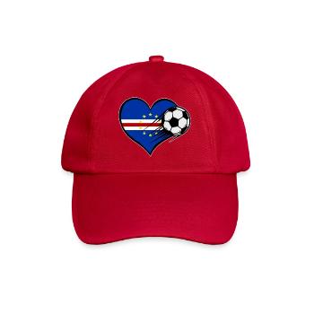 Cape Verde Flag Football with Heart - Baseball Cap - classic red - Front