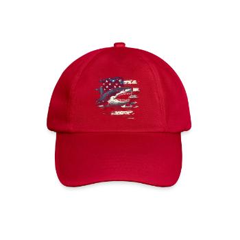 Requin avec drapeau des États-Unis - Casquette classique - rouge classique - Devant