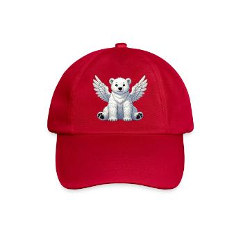 Süßer Eisbär Engel Cartoon Tier Illustration - Baseballkappe - klassisch Rot - Vorne