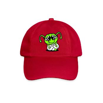 Caterpillar Middle Finger Insult Hole Sunglasses - Baseball Cap - classic red - Front