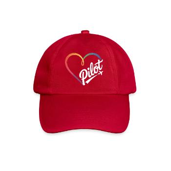Pilot Herz - Baseballkappe - klassisch Rot - Vorne