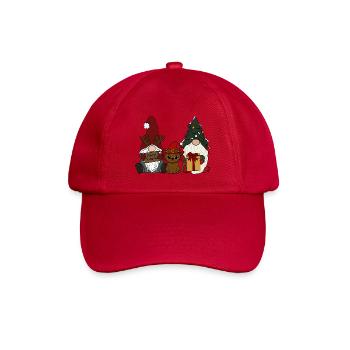 Wichtel mit Katze - Baseballkappe - klassisch Rot - Vorne