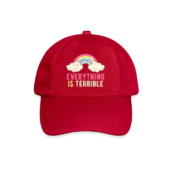 Everything Is Terrible Sarcasm Pastel Rainbow - Baseball Cap - classic red - Front
