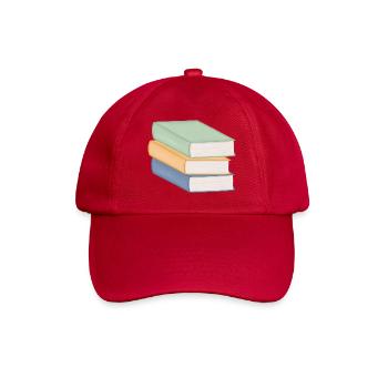 Pastel Colored Stack of Books - Baseball Cap - classic red - Front