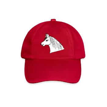 Pferdekopf Pony Pferd Kinder Pferde - Baseballkappe - klassisch Rot - Vorne