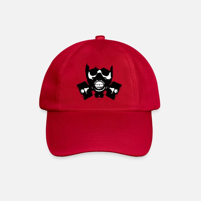 Gasmaske Skullsilhouette - Baseballkappe - klassisch Rot