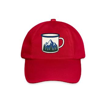 Bergwald Kaffeetasse Motiv - Baseballkappe - klassisch Rot - Vorne
