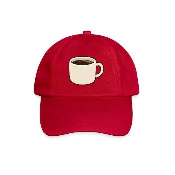 Minimalistische Kaffeetasse Cartoon-Illustration - Baseballkappe - klassisch Rot - Vorne
