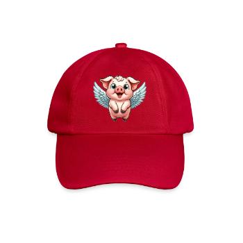 Domestic pig as angel with wings - Baseball Cap - classic red - Front