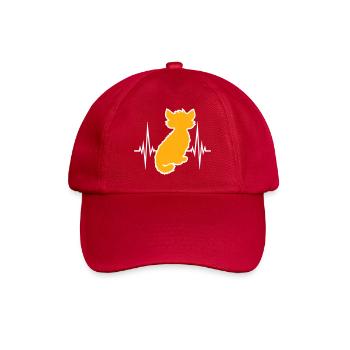 Chat Pouls Cœur Sommeil Fréquence Contour Contour Ligne - Casquette classique - rouge classique - Devant
