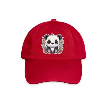 Panda Bär Junges Kind im niedlichen Brausestil - Baseballkappe - klassisch Rot - Vorne