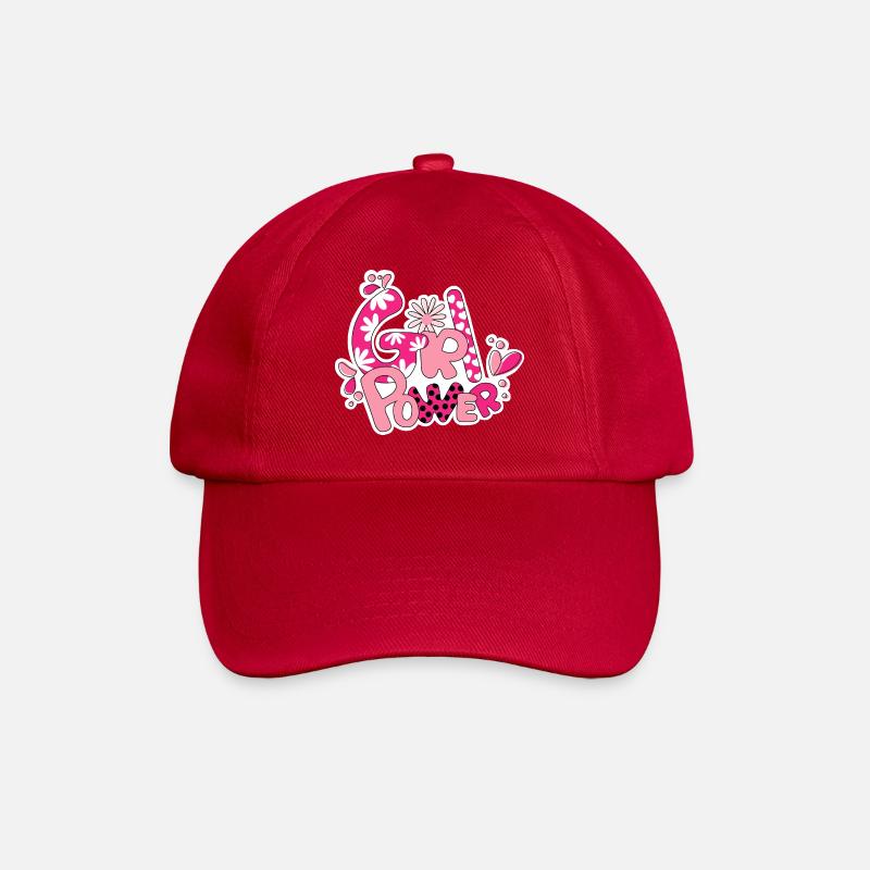 Mädchen-Flower-Power - Baseballkappe - klassisch Rot
