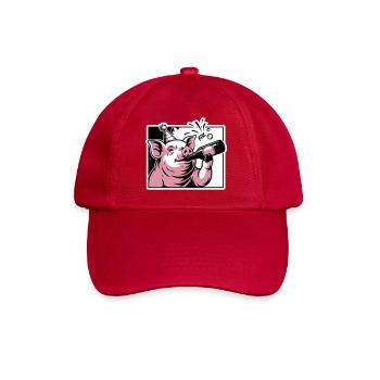 Cochon avec bouteille de fête et de célébration - Casquette classique - rouge classique - Devant