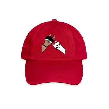 2 Coole Lamas Sonnenbrillen Lustige Nerd Freunde - Baseballkappe - klassisch Rot - Vorne