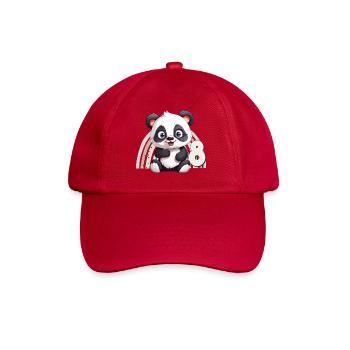 8ème anniversaire Panda Ours Arc-en-ciel Mignon Mignon - Casquette classique - rouge classique - Devant