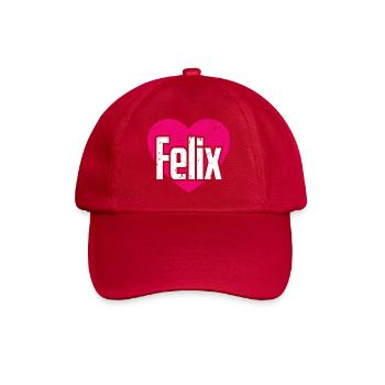 I Love Felix Pinkes Herz Ich liebe Felix - Baseballkappe - klassisch Rot - Vorne