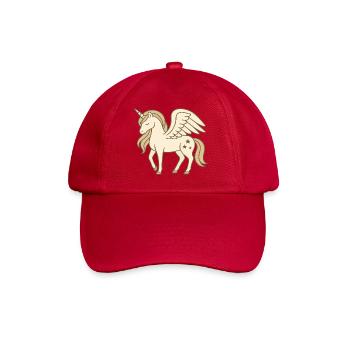 Niedliches geflügeltes Einhorn mit Sternen und Pastellmähne - Baseballkappe - klassisch Rot - Vorne
