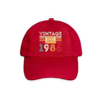 1986 Vintage Retro Geburtstagsgeschenk - Baseballkappe - klassisch Rot - Vorne