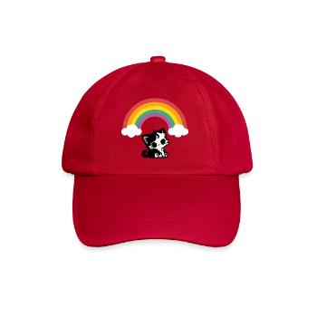 Goth Cat under the Rainbow Motif - Baseball Cap - classic red - Front