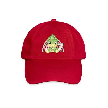 7th Birthday Dinosaur Rainbow Cute Cute - Baseball Cap - classic red - Front