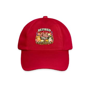 Rentner Katzen Mama Floral Blumen Rente - Baseballkappe - klassisch Rot - Vorne