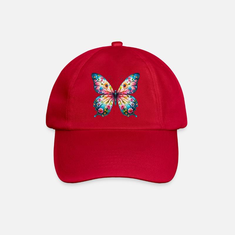 Schmetterling - Baseballkappe - klassisch Rot