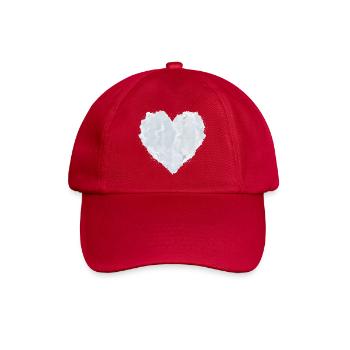 Heart of Clouds – White Heart with a Gentle Texture - Baseball Cap - classic red - Front