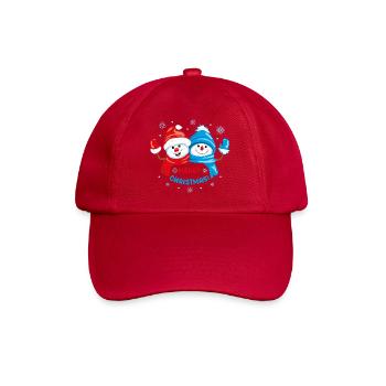 Two happy waving snowmen - Baseball Cap - classic red - Front