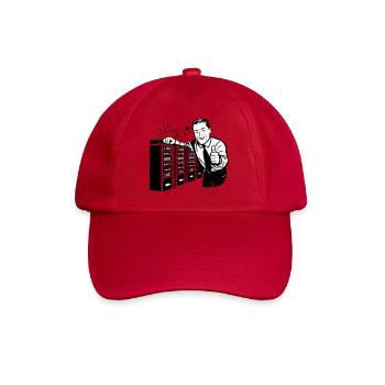 Retro IT Admin Smiling – Vintage Tech Support - Baseball Cap - classic red - Front
