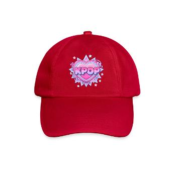 KPOP Pastell Herz Glow Design - Baseballkappe - klassisch Rot - Vorne