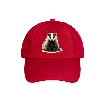 Dachs Illustration im Vintage-Style - Baseballkappe - klassisch Rot - Vorne