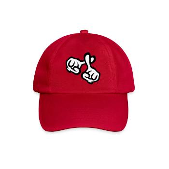 Fingerkreuz (Hände / Kreuz / Bibel / Religion, 2C) - Baseballkappe - klassisch Rot - Vorne