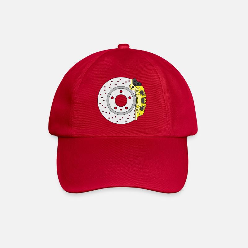 Gelbe Bremsscheibe hinten - Baseballkappe - klassisch Rot