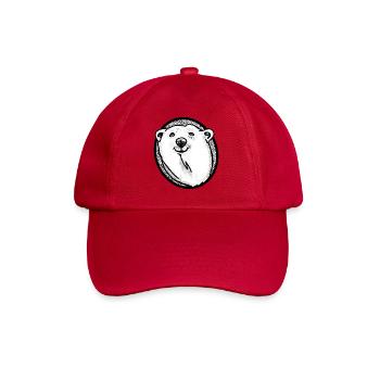 Schmunzelnder Eisbär - Baseballkappe - klassisch Rot - Vorne