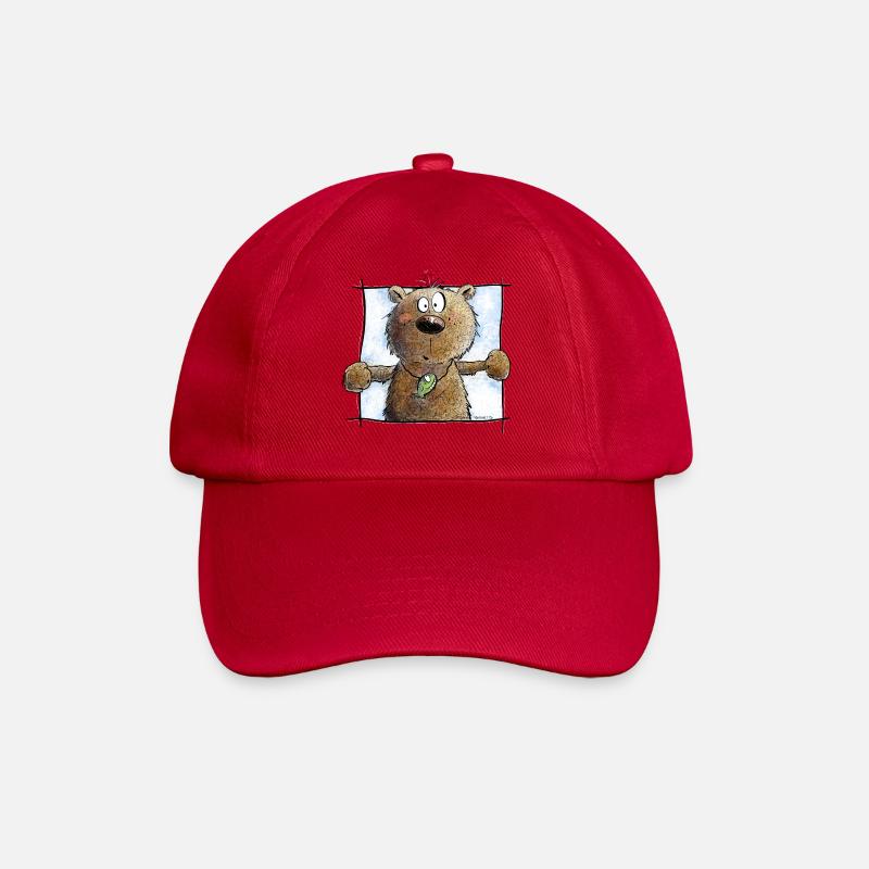 Droll Brown Bear I Wild Animal Comic - Casquette classique - rouge classique